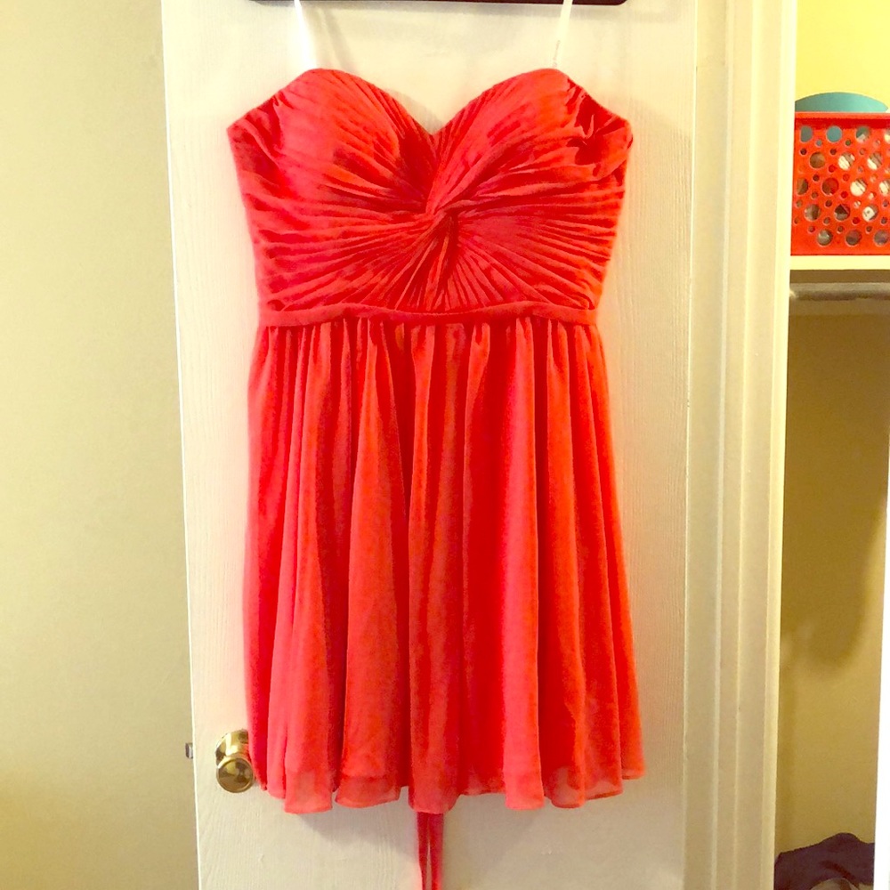 Coral Dancing Queen Strapless Dress
